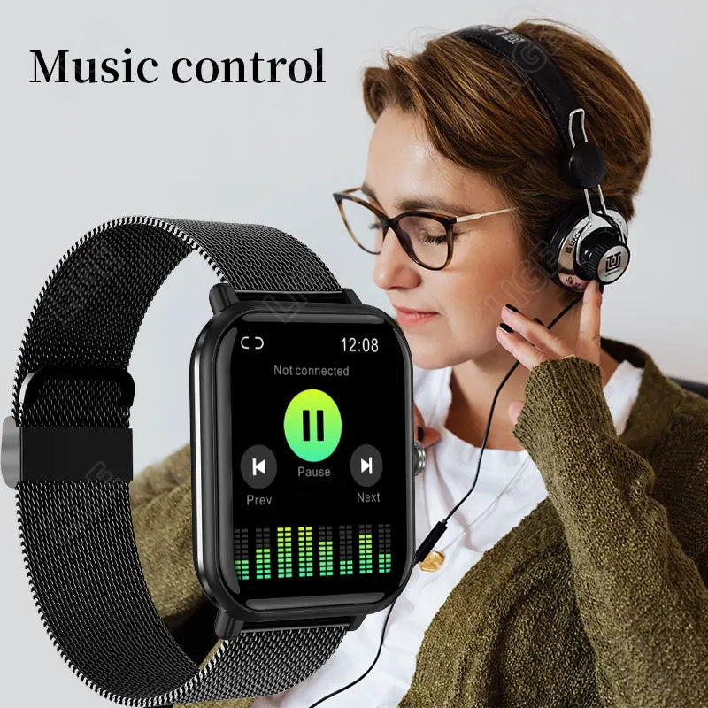 2024 Neue Körpertemperatur-Monitor-Uhr Männer Smart Watch Sport Musikwiedergabe Wasserdichte SmartWatch Herzfrequenz Blutdruck
