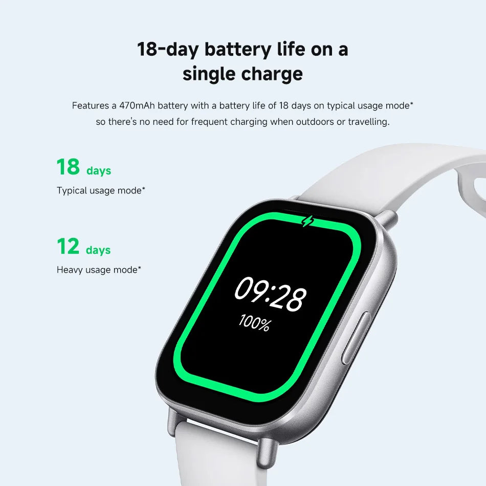 Globale Version Xiaomi Redmi Watch 5 Active 2'' Display Bis zu 18 Tage Akkulaufzeit 140+ Trainingsmodi Bluetooth-Anrufe 5ATM