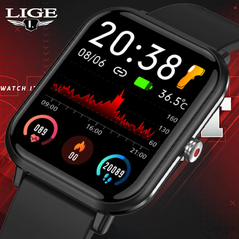 2024 Neue Körpertemperatur-Monitor-Uhr Männer Smart Watch Sport Musikwiedergabe Wasserdichte SmartWatch Herzfrequenz Blutdruck