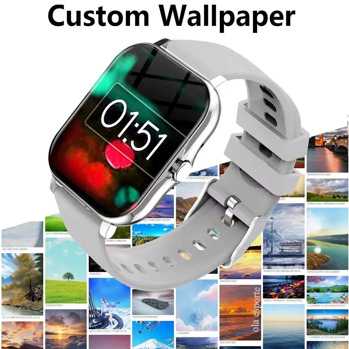 Xiaomi Smart Watch Damen Herren Damen Geschenk Sport Fitness Uhren Pulsmesser Wasserdichte Smartwatch für Handys Android IOS