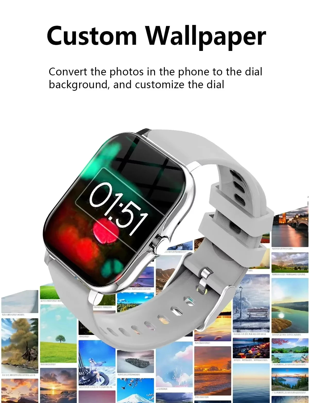 Xiaomi Smart Watch Damen Herren Damen Geschenk Sport Fitness Uhren Pulsmesser Wasserdichte Smartwatch für Handys Android IOS