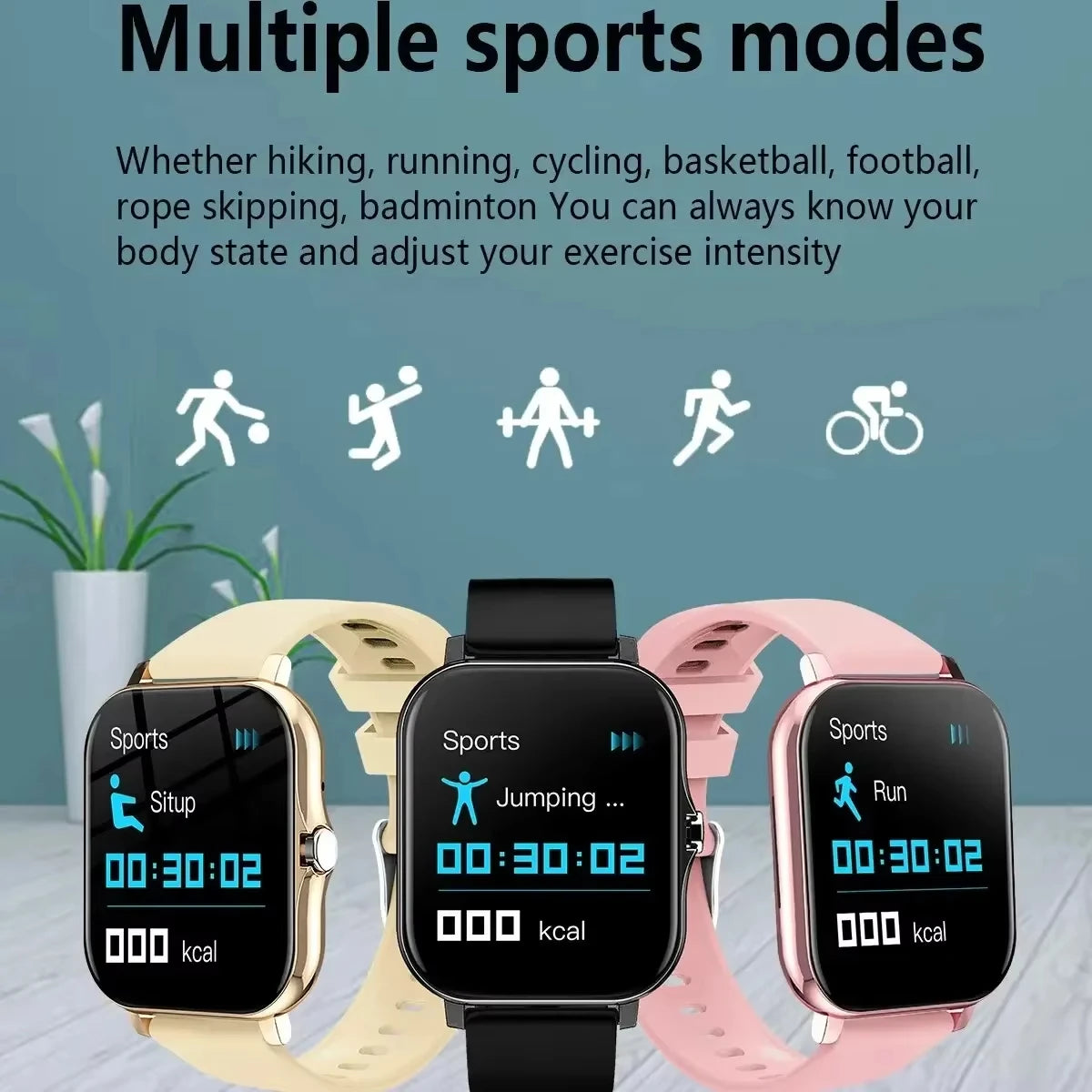 Xiaomi Smart Watch Damen Herren Damen Geschenk Sport Fitness Uhren Pulsmesser Wasserdichte Smartwatch für Handys Android IOS
