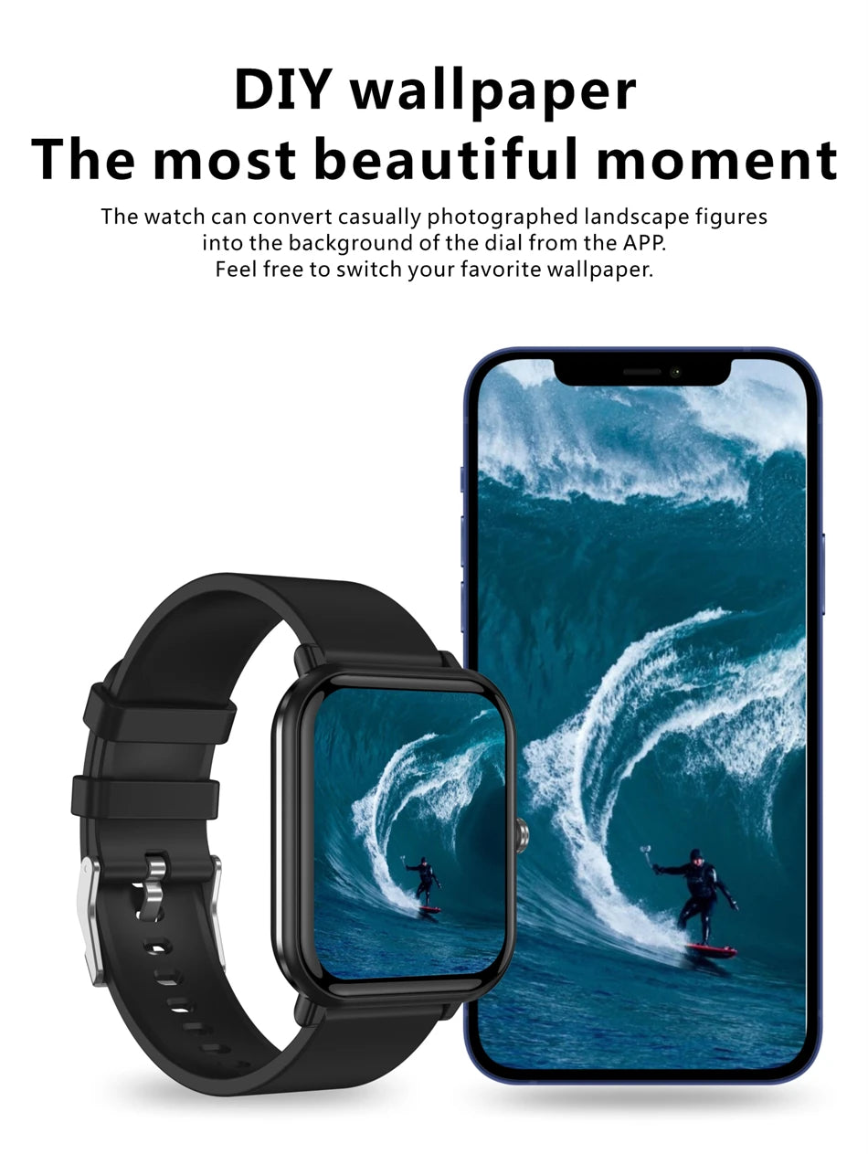 2024 Neue Körpertemperatur-Monitor-Uhr Männer Smart Watch Sport Musikwiedergabe Wasserdichte SmartWatch Herzfrequenz Blutdruck