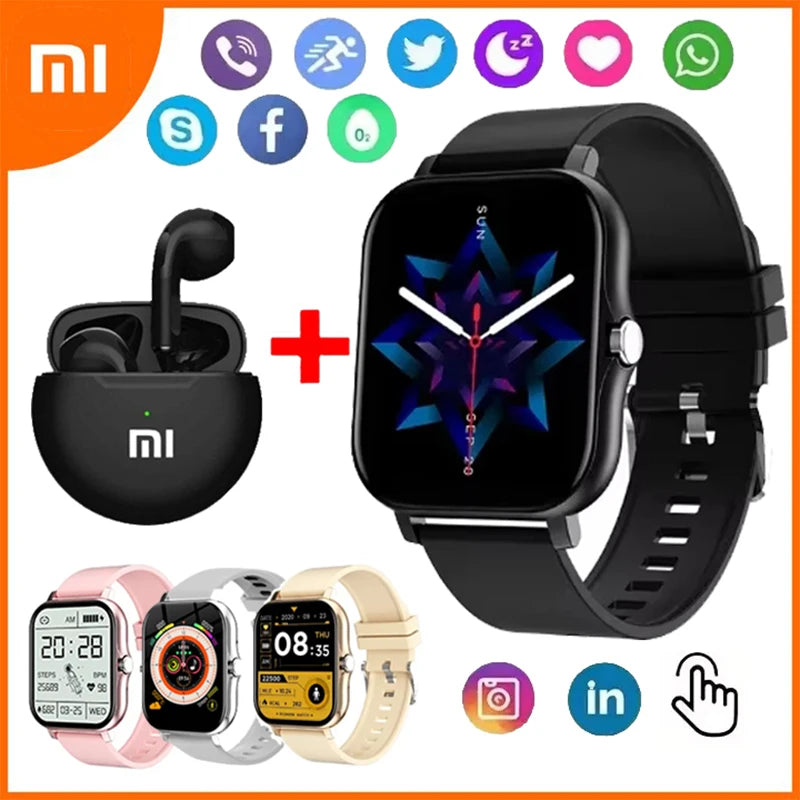 Xiaomi Smart Watch Damen Herren Damen Geschenk Sport Fitness Uhren Pulsmesser Wasserdichte Smartwatch für Handys Android IOS