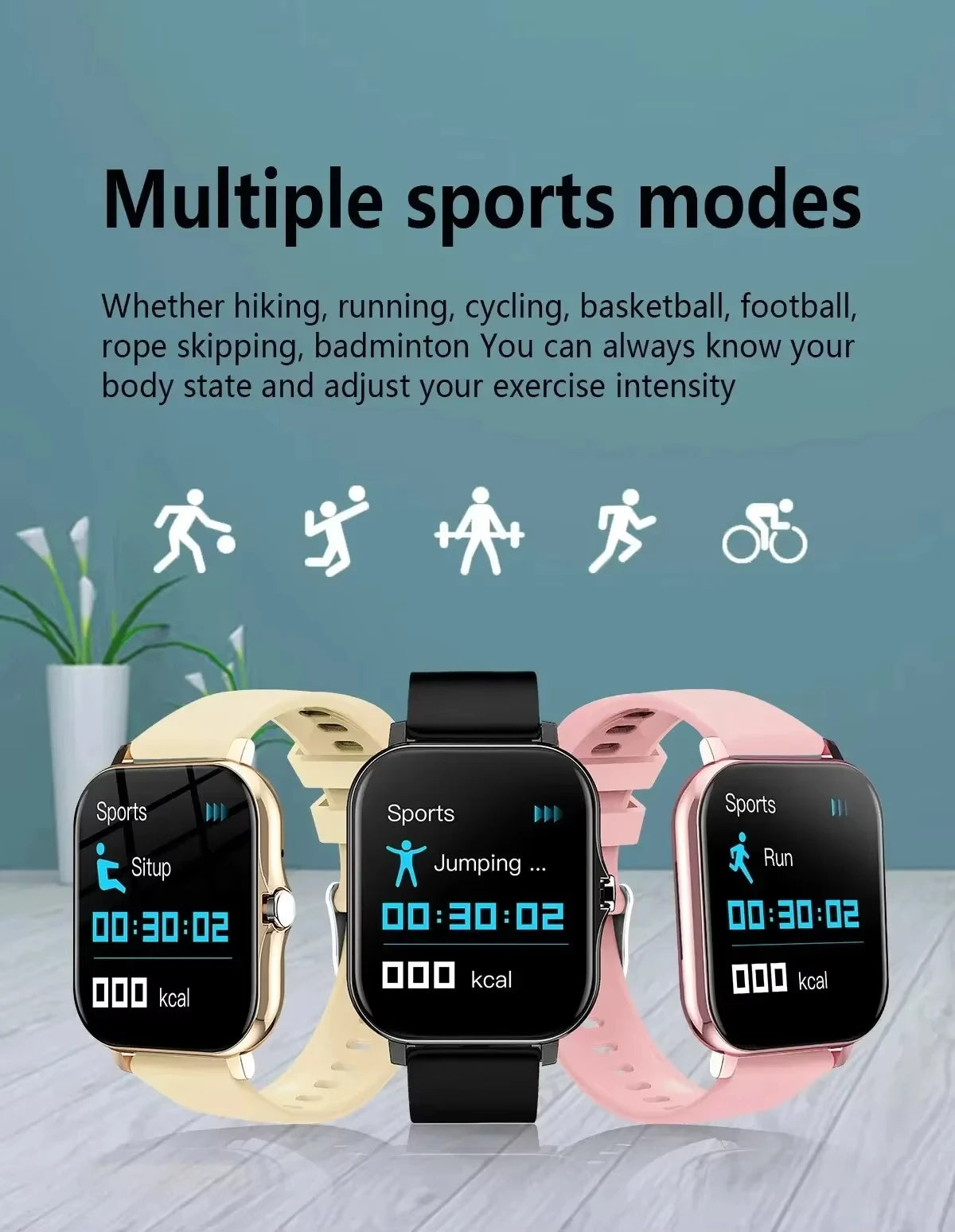 Xiaomi Smart Watch Damen Herren Damen Geschenk Sport Fitness Uhren Pulsmesser Wasserdichte Smartwatch für Handys Android IOS