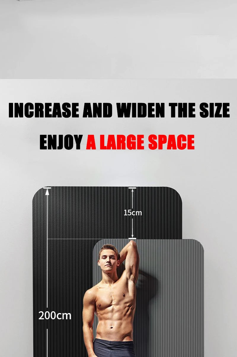 2 Meter längere Yogamatte, supergroß, verlängerte Yogamatte für Herren, spezielle hochwertige Fitnessmatte für Pilates, Übungen, gesunde Fitnessmatte