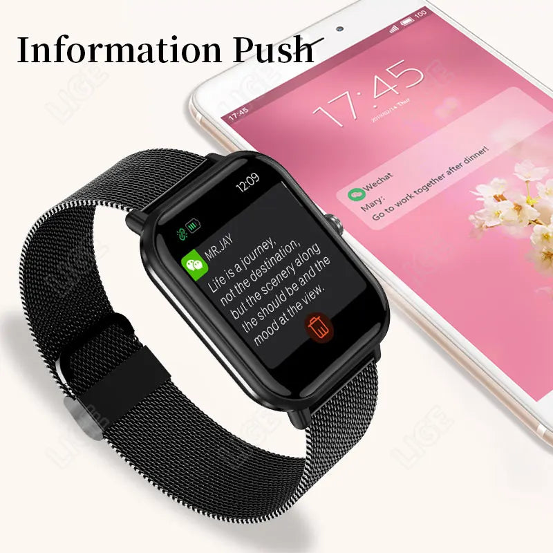 2024 Neue Körpertemperatur-Monitor-Uhr Männer Smart Watch Sport Musikwiedergabe Wasserdichte SmartWatch Herzfrequenz Blutdruck