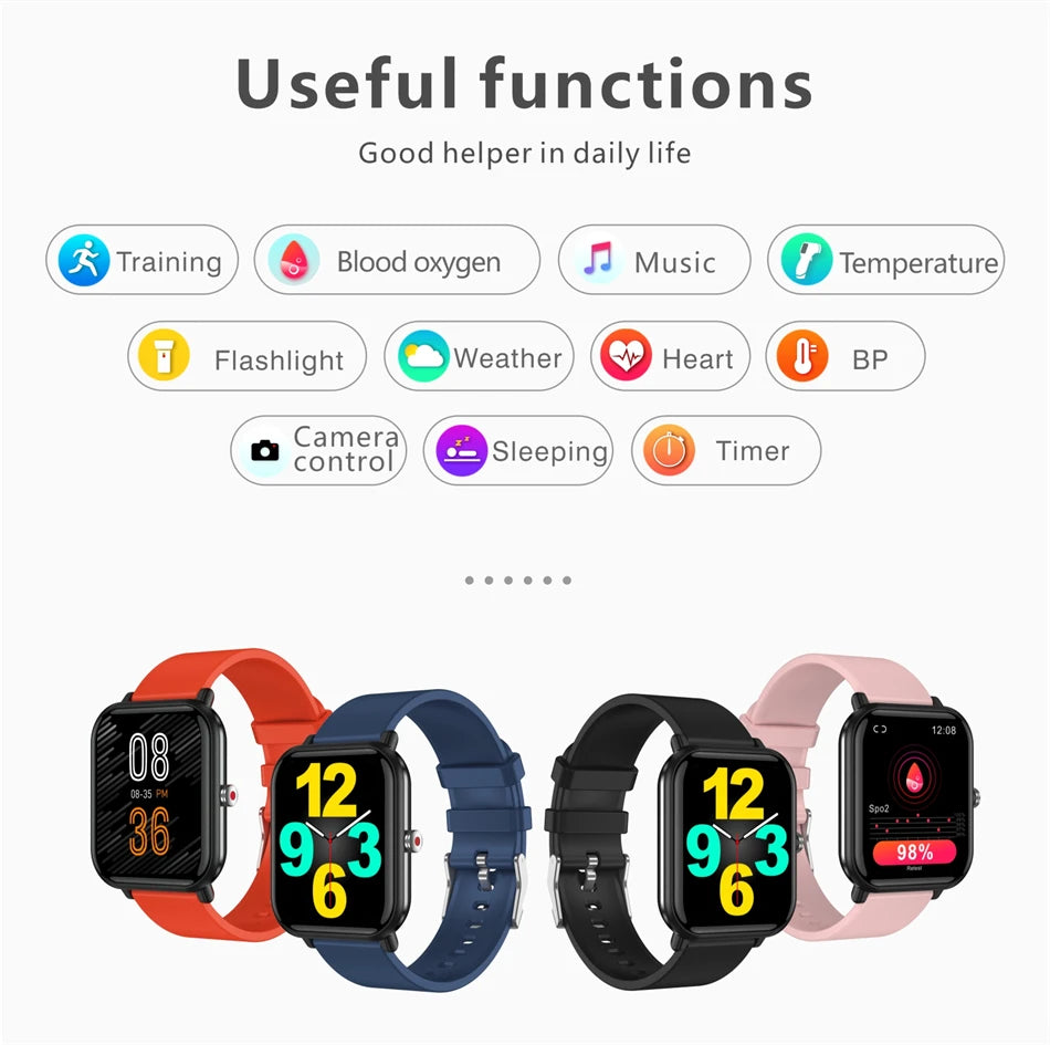 2024 Neue Körpertemperatur-Monitor-Uhr Männer Smart Watch Sport Musikwiedergabe Wasserdichte SmartWatch Herzfrequenz Blutdruck