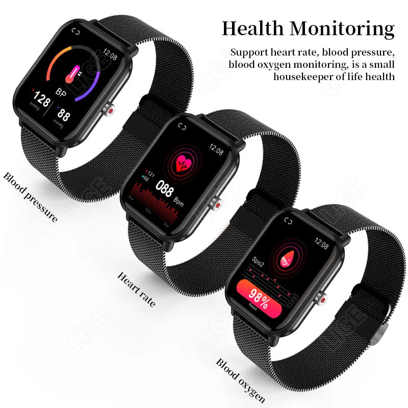 2024 Neue Körpertemperatur-Monitor-Uhr Männer Smart Watch Sport Musikwiedergabe Wasserdichte SmartWatch Herzfrequenz Blutdruck